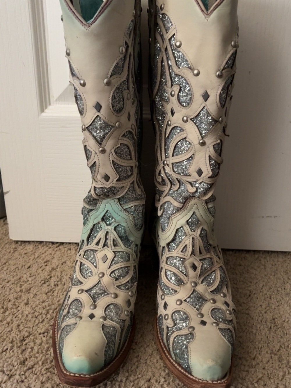 Corral Chameleon Teal Floral Lined Boot Interior